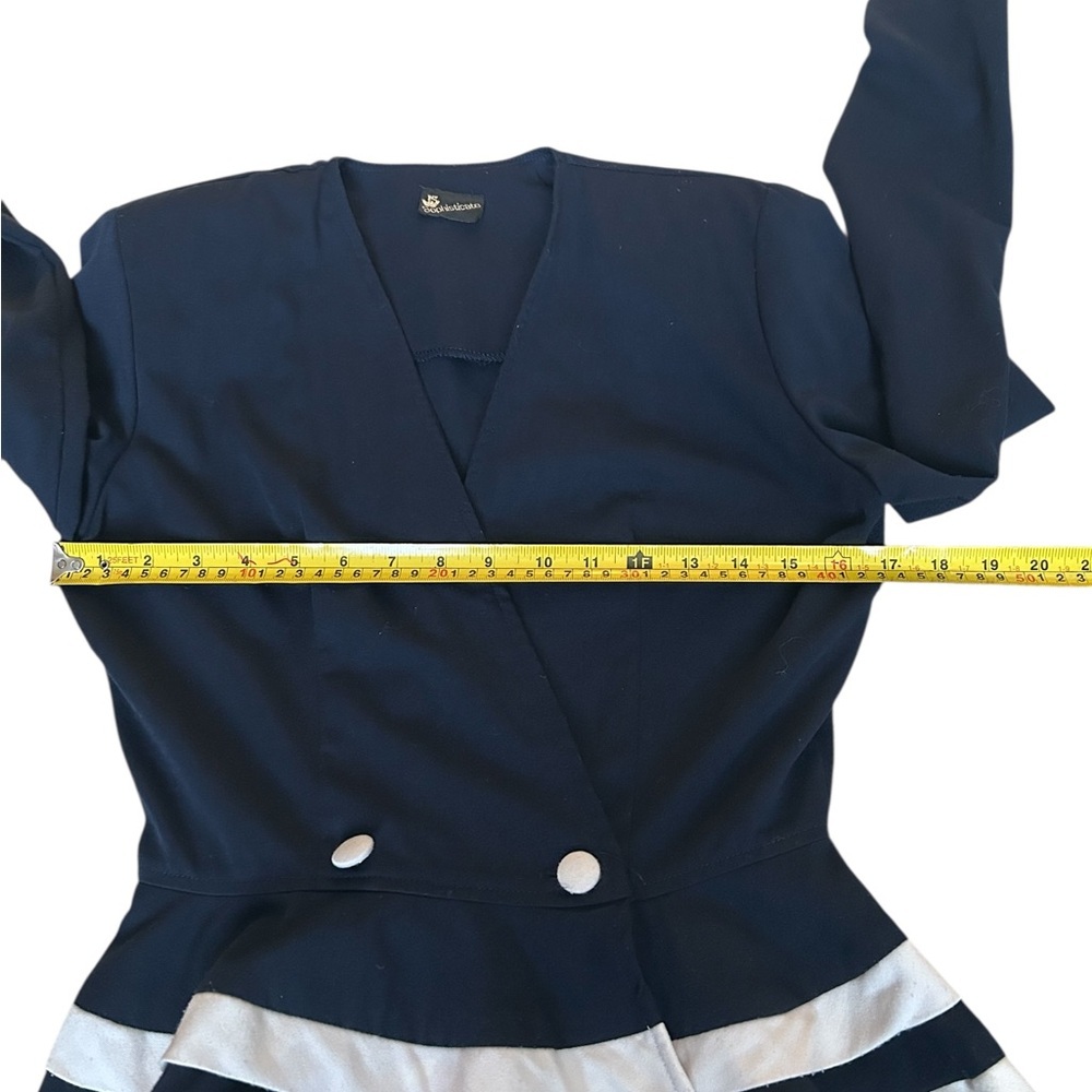 Sophisticate Navy Peplum Blazer Size XS | Structured Tailored Jacket - Picture 10 of 12